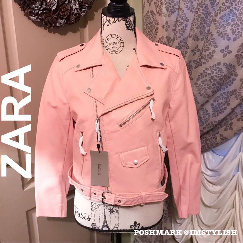 🆕 ZARA Leather Effect Moto Jacket RARE SOLD OUT!
